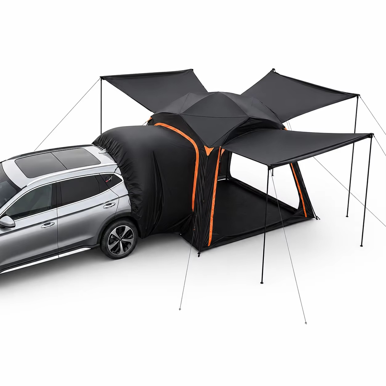 Outdoor Camping Tent Waterproof - ユニバーサルSUVテールリアテント、ワンベッドルーム、防水、カーキャンプ用拡張オーニング、クイックオープンサンシェルター、アウトドア旅行用
