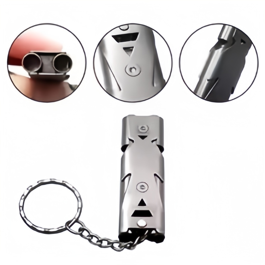 Outdoor Camping Youtube - サバイバルホイッスルキーホルダー – 高デシベル、アウトドア、キャンプ、ハイキング用緊急警報器 – ダブルチューブデザイン、大音量で安全、持ち運び可能