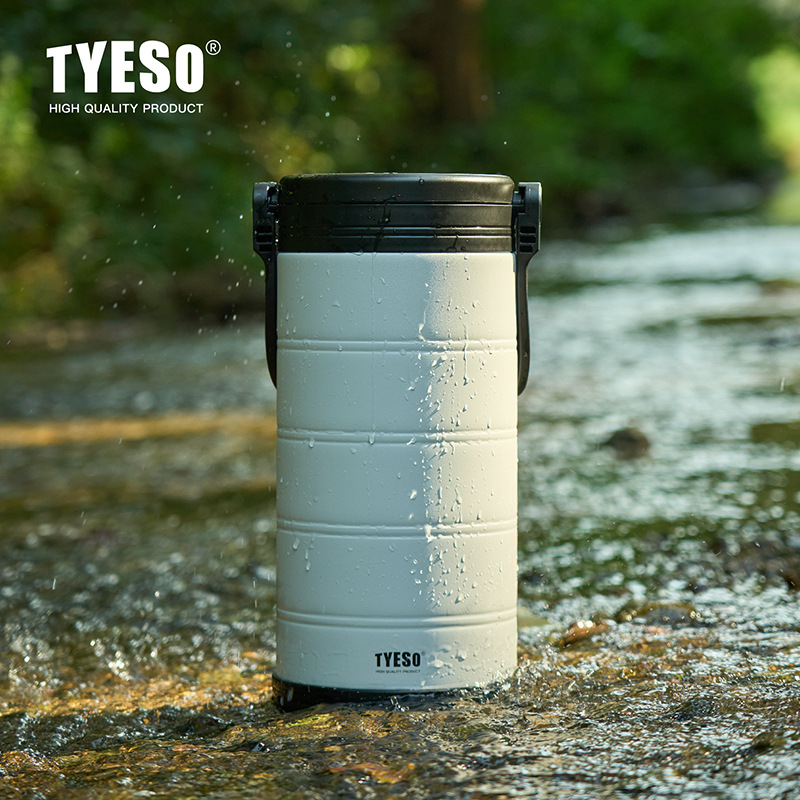 Outdoor Camping Storage Box - TYESO 大容量真空断熱ポータブルクーラー アウトドアキャンプピクニック用 漏れ防止ドリンク収納用ポータブルアイスボックス