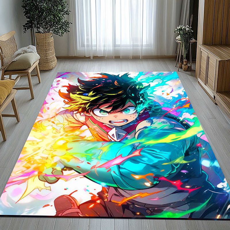 Outdoor Camping Anime - 僕のヒーローアカデミアアニメ漫画リビングルーム滑り止めエリアラグソフトカーペット寝室子供用プレイルームソファ、家の装飾ドアマットギフト