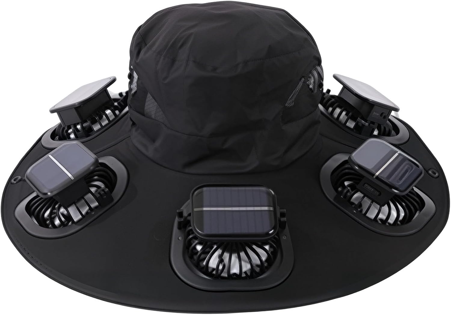 Outdoor Camping Ventilator - ホット6ファンソーラーファンハット通気性UVカットワイドブリムサンキャップサマーファンバイザーキャップ男性用アウトドアハイキングキャンプ釣り用