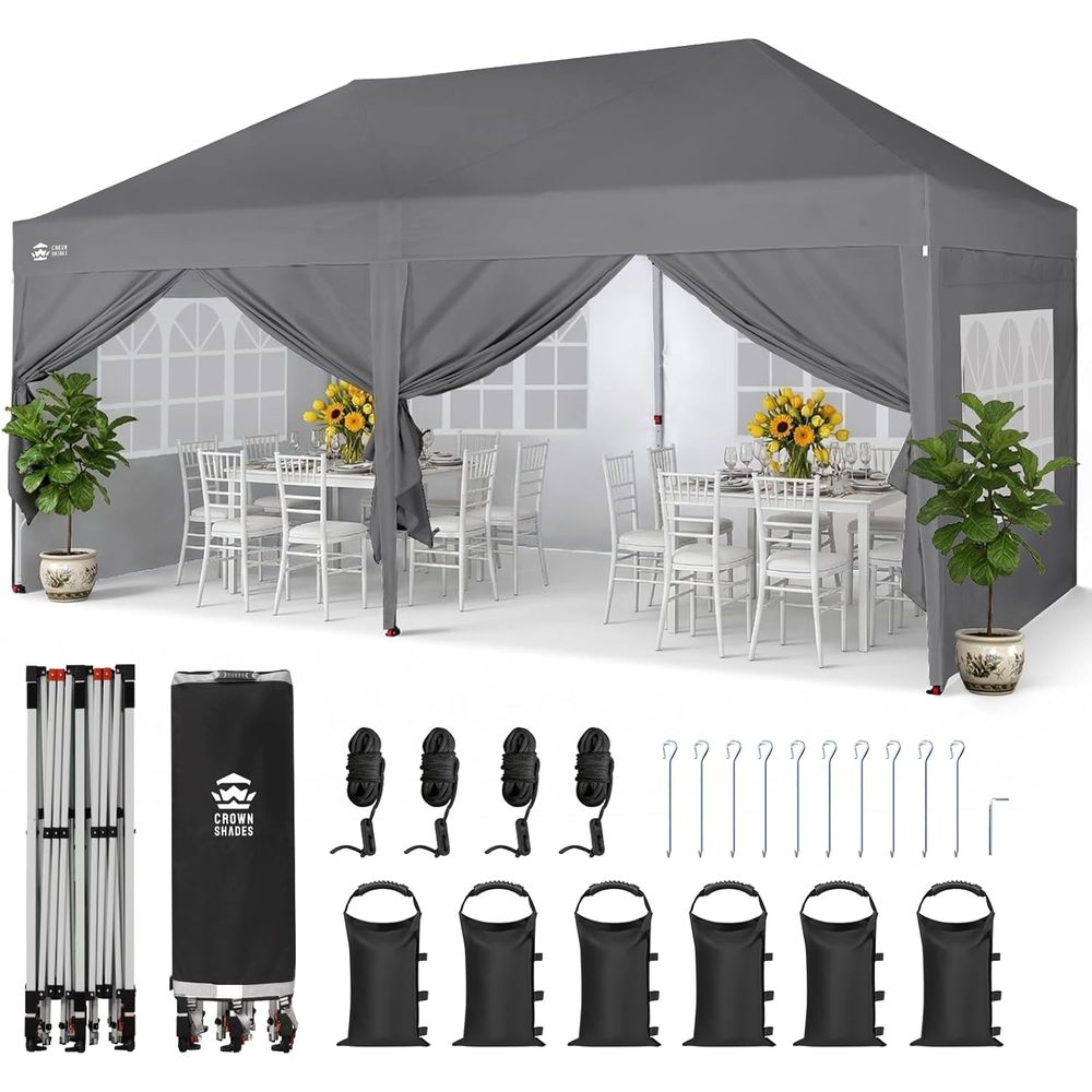 Outdoor Camping Furniture - 10X20アップコマーシャル、屋外キャンプテント、窓付きサイドウォール、400D生地、グレー