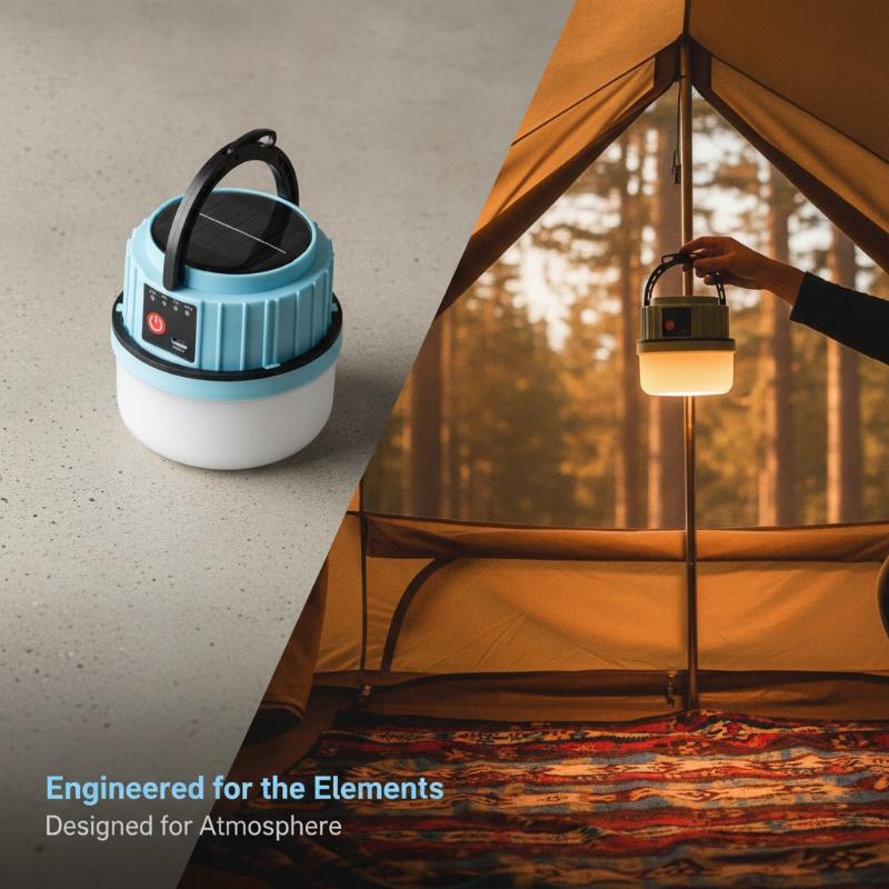 Camping Solar Lantern - IP44防水屋外LEDソーラーバルブライト充電式ポータブルランタン（夜市、キャンプ、旅行用）