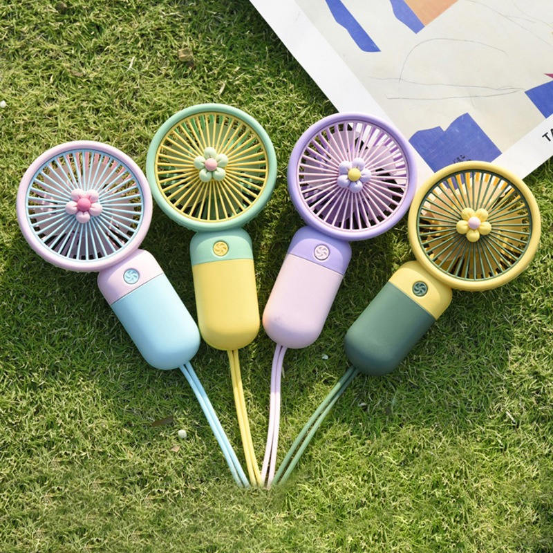 Outdoor Camping Ventilator - 1PC 夏ミニファンポータブルハンドヘルドかわいい USB 充電式電動ファンポケットデスクトップファン学生屋外キャンプ旅行用