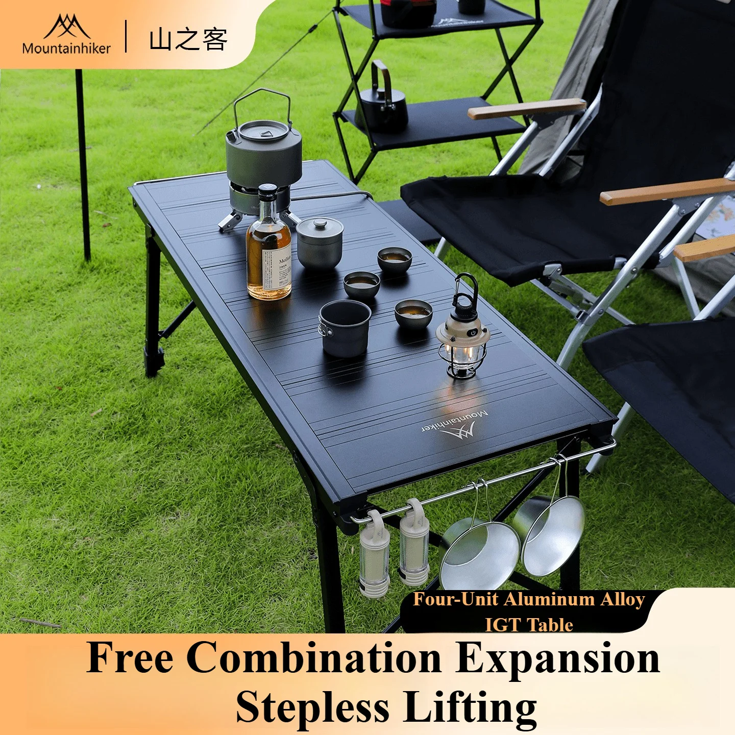 Outdoor Camping Outlet - Mountainhiker キャンプ折りたたみリフト取り外し可能なマルチユニット IGT テーブルガスストーブポータブルキャンプバーベキューグリルテーブル屋外ピクニックテーブル