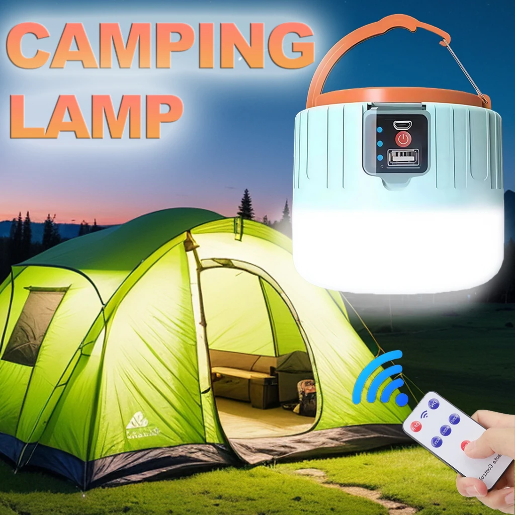 Camping Solar Lantern - ソーラーキャンプランタン 充電式LEDポータブルワークライト リモコン付き、パワーバンク懐中電灯 釣りBBQ用屋外緊急ランプ