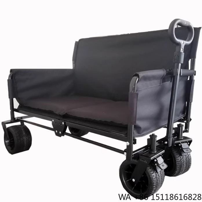 Outdoor Camping Furniture - JXFT多機能四輪メタル屋外折りたたみワゴンリクライニングソファカート（キャンプ、釣り用）3年保証付き
