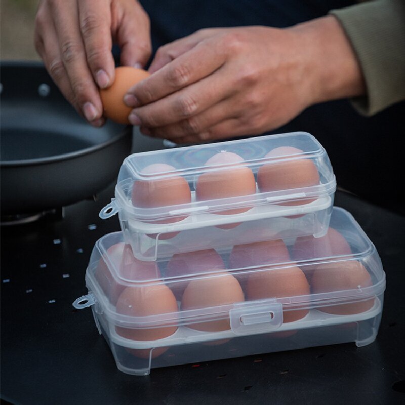 Outdoor Camping Storage Box - 屋外耐衝撃卵ボックス収納ボックス、ポータブルキャンプ用耐衝撃卵トレイ、家庭用プラスチック保護ボックス、旅行用耐衝撃ボックス