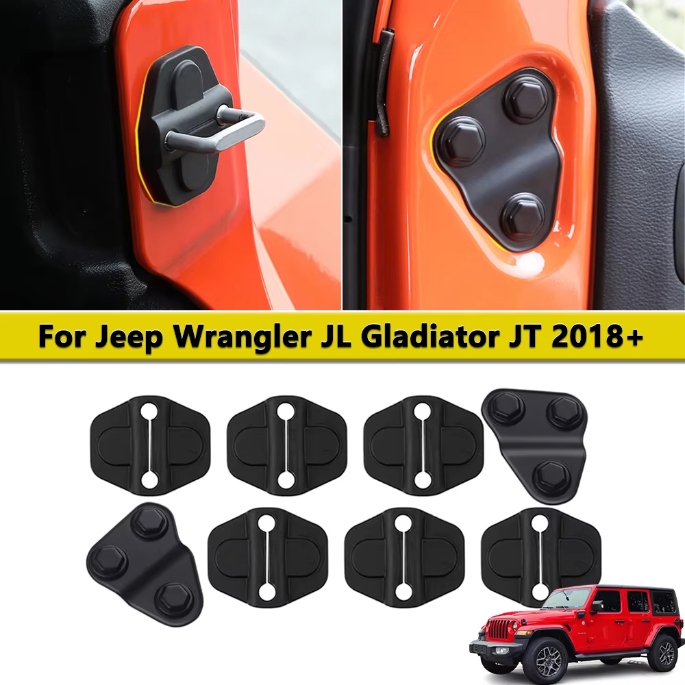 Outdoor Camping Jeep - 8 パックドアネジプロテクターカバートリムドアロックキャッチ装飾カバー 2018-2024 ジープラングラー JL JT
