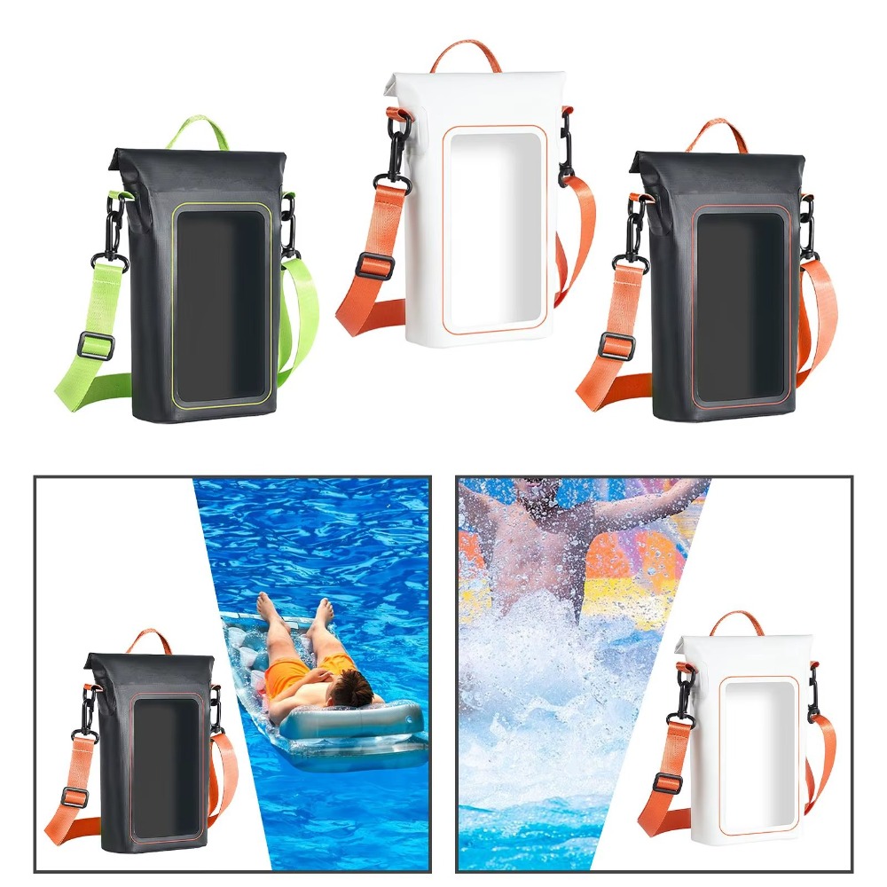 Dry Bag Waterproof - ネックストラップ付き防水電話バッグ密封されたPVC携帯電話ドライバッグ透明大容量携帯電話収納バッグ