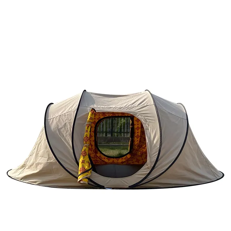 Outdoor Camping Tent Waterproof - 高品質二層構造四季対応簡単設置防水3-4人用ポップアップ式インスタント屋外ファミリーキャンプテント自動クイック