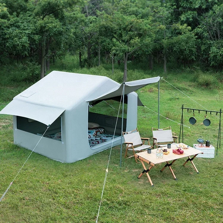Outdoor Camping On Youtube - 3～4人用クイックセット大型インフレータブルキャンプ用ポータブル屋外グランピングハウステントエアチューブテント