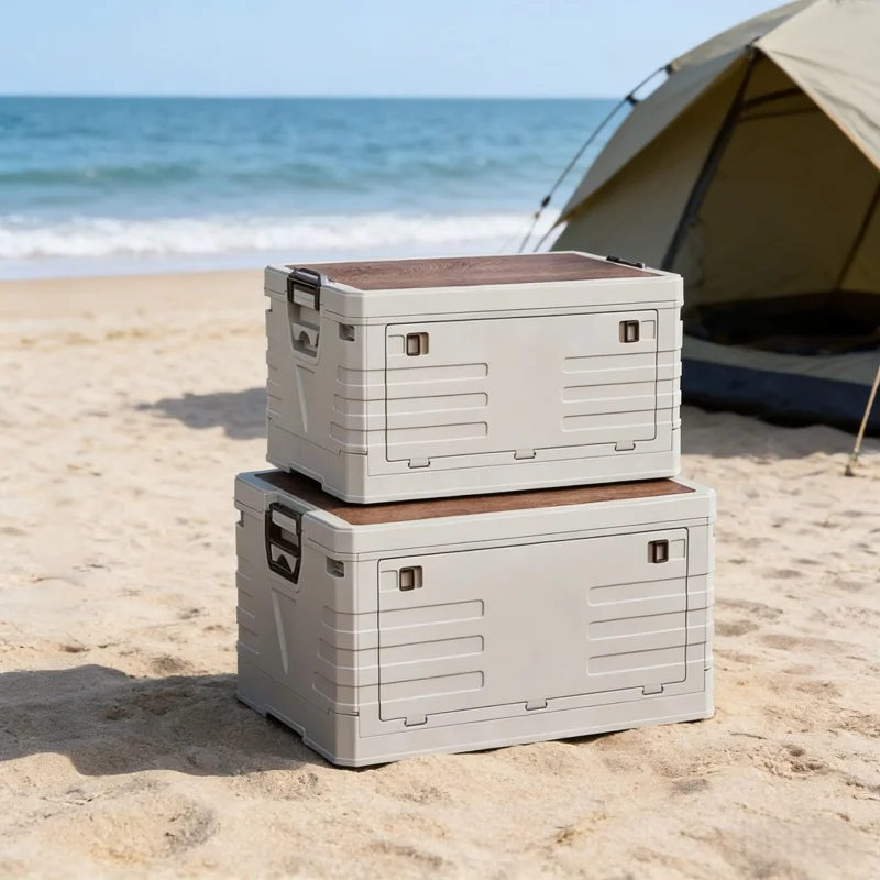 Outdoor Camping Storage Box - 車用収納ビン アウトドア キャンプ用 折りたたみ式収納ボックス 大容量 蓋付き