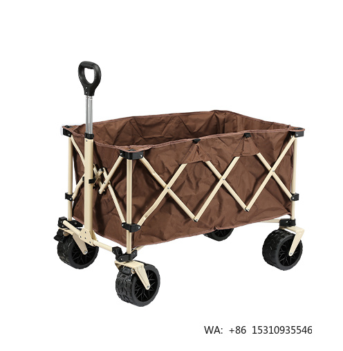 Outdoor Camping Furniture - トップランキング折りたたみ式トロリービーチカート、7インチタンカーホイール、アルミ合金製ロッド付き折りたたみキャンプカート