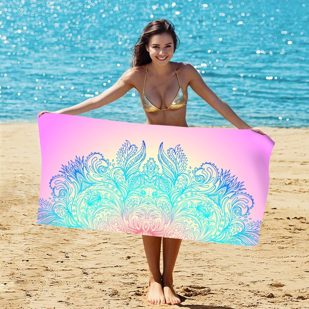 Camp Towel Microfiber - 神秘的なパターンのビーチタオル 80x160CM フィットネス シーサイド スイム バスタオル