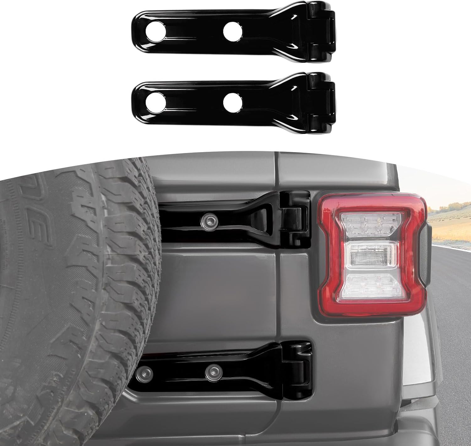 Outdoor Camping Jeep - ジープ JL テールゲートヒンジカバートリムデカールブラックジープラングラー JL JLU 2018