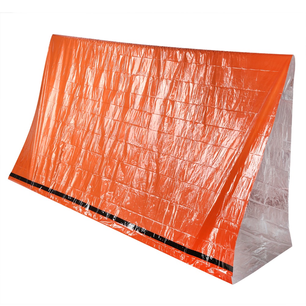 耐久性のあるPEアルミフィルム緊急テント 防水・耐引裂性緊急 - Outdoor Camping On Youtube のレビューと価格