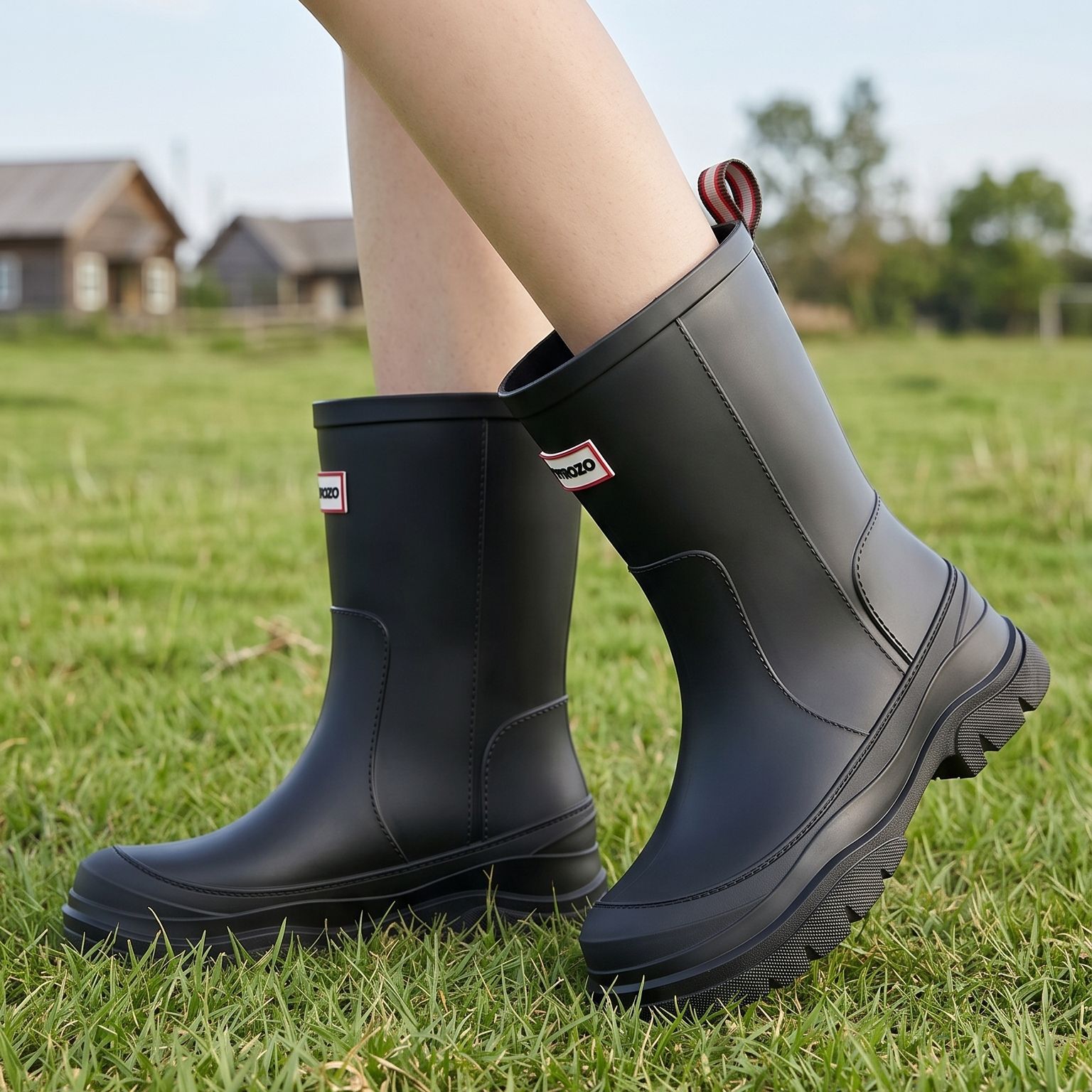 ファッショナブルなミッドチューブレインブーツ女性用厚い底快適 - Outdoor Camping On Youtube のレビューと価格