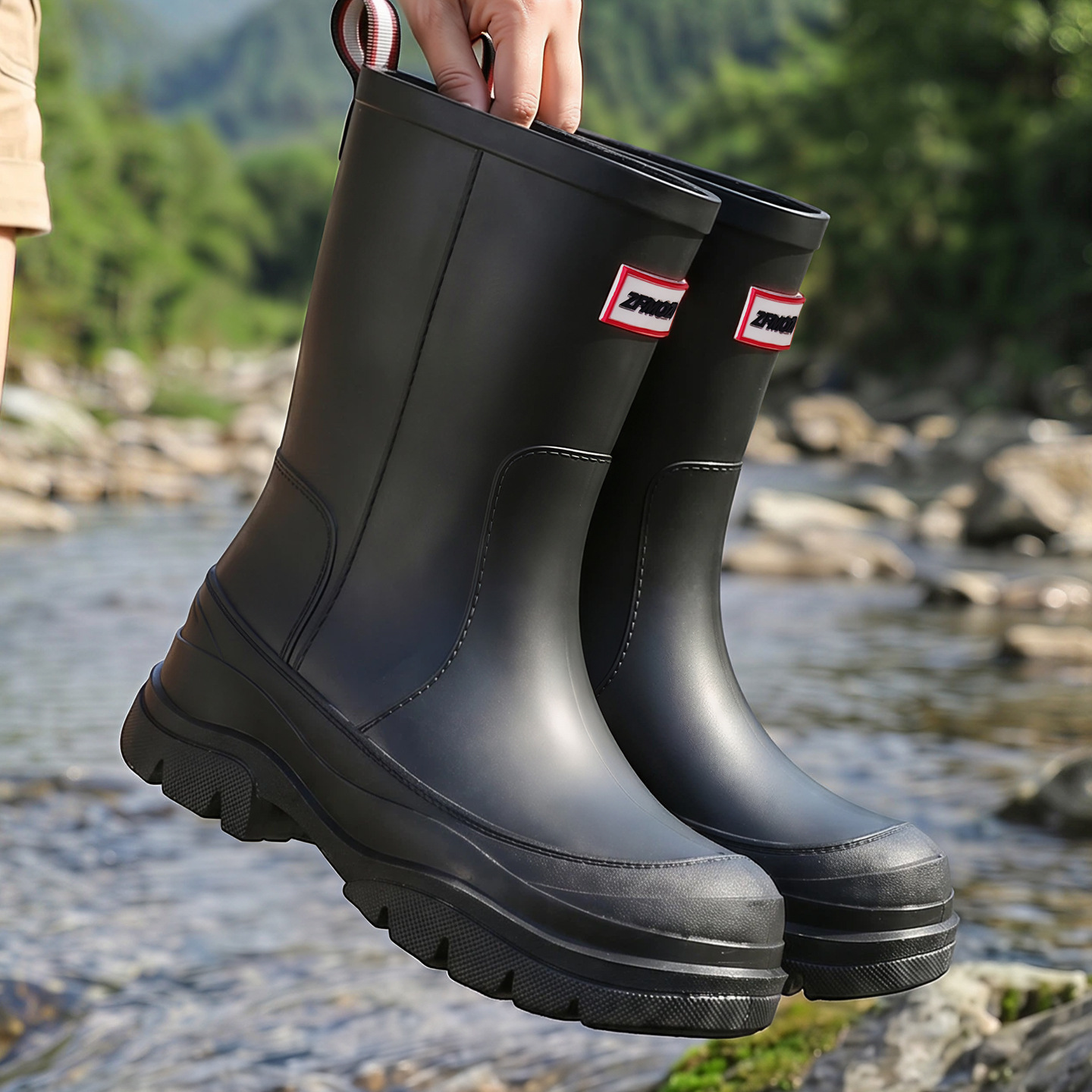 ファッショナブルなミッドチューブレインブーツ女性用厚い底快適 - Outdoor Camping On Youtube のレビューと価格