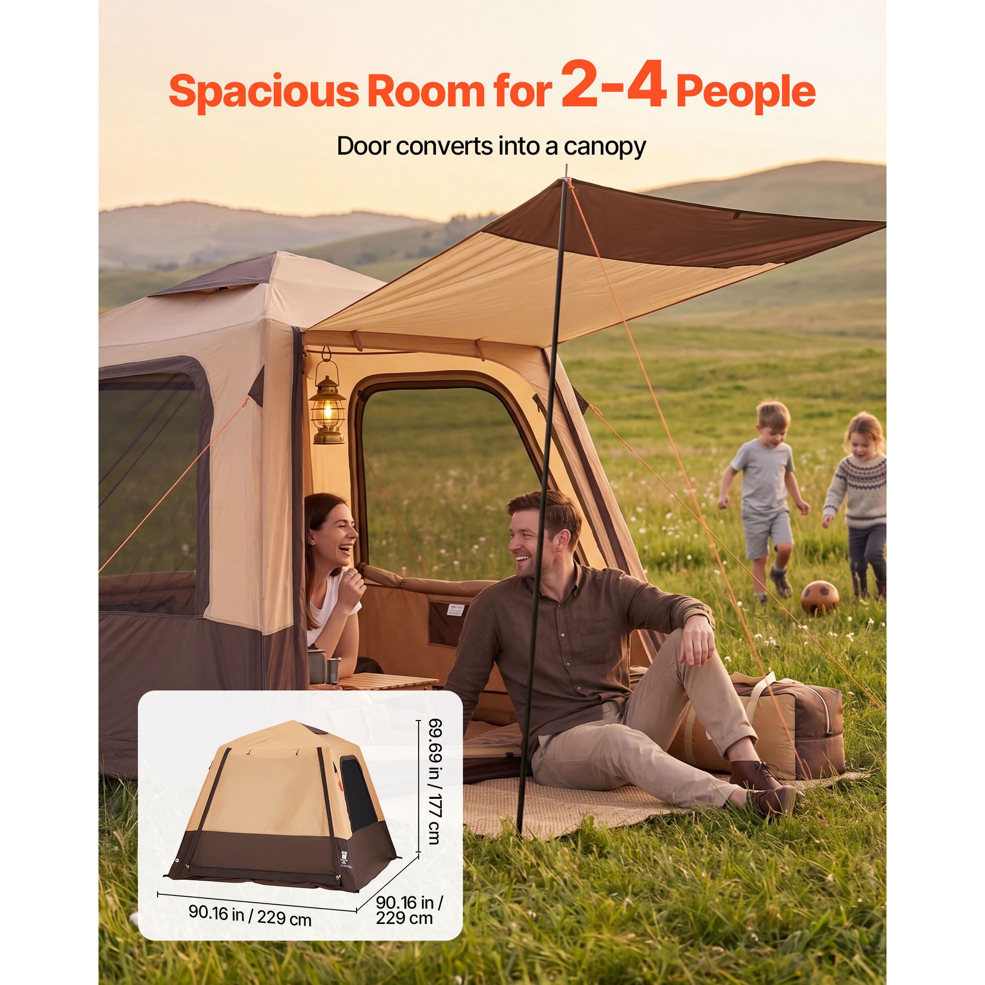 キャンプテント、4人用インフレータブルキャビンテント、充電式 - Outdoor Camping On Youtube のレビューと価格