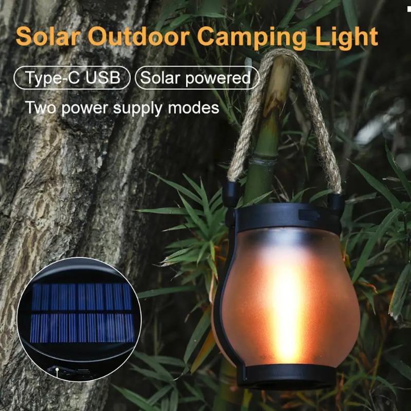 ソーラーフレームランプUSB充電式キャンプライト吊り下げ式中 - Camping Solar Lantern のレビューと価格