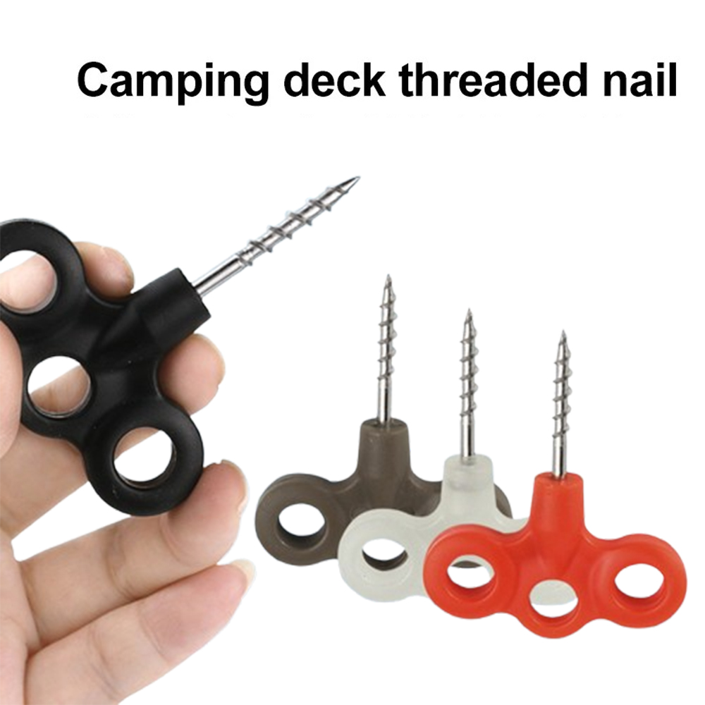 2 ピースキャンプデッキネジ釘 3 穴屋外キャンプテント防風 - Outdoor Camping Decke のレビューと価格