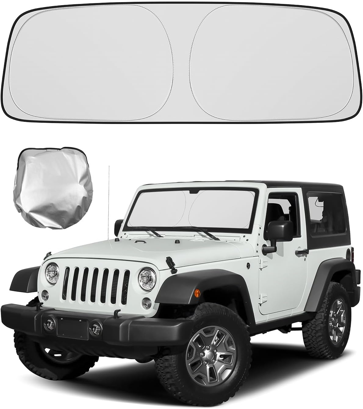 フロントガラスサンシェード ジープラングラー TJ JK J - Outdoor Camping Jeep のレビューと価格
