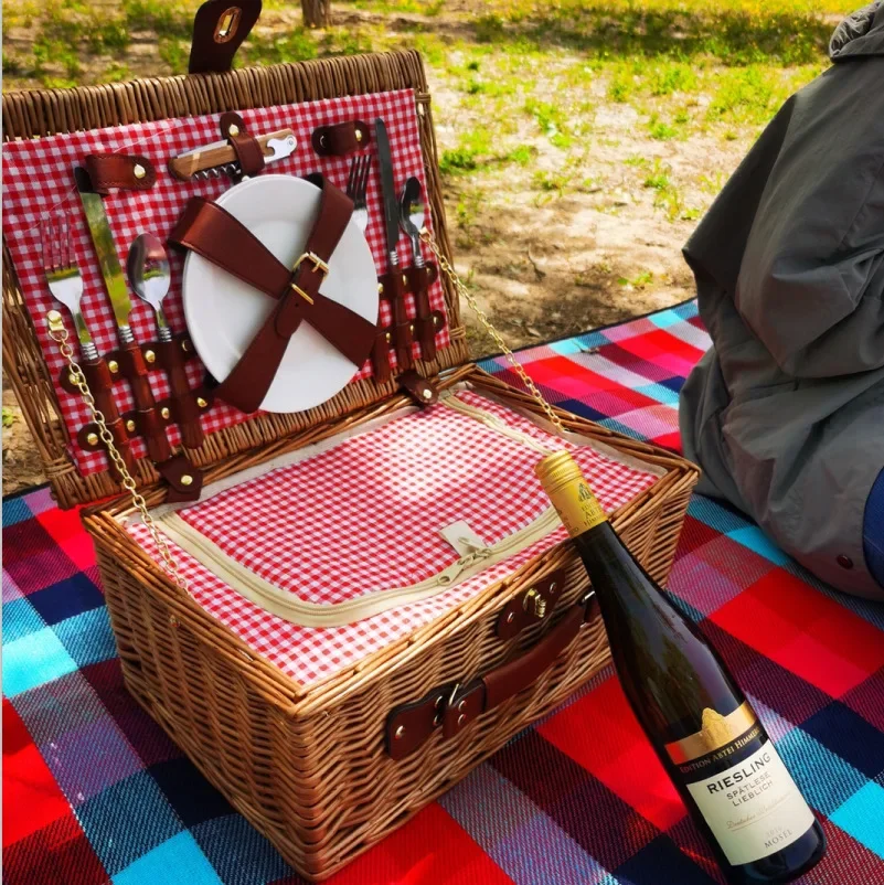 家族の外出用ピクニックバスケット、屋外キャンプ用食品と食器収 - Outdoor Camping Storage Box のレビューと価格