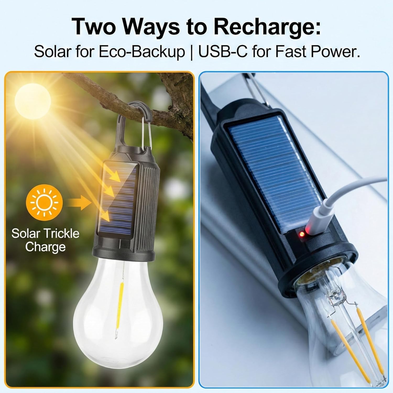 ソーラー LED キャンプライト Type-C 充電式吊り下 - Camping Solar Lantern のレビューと価格