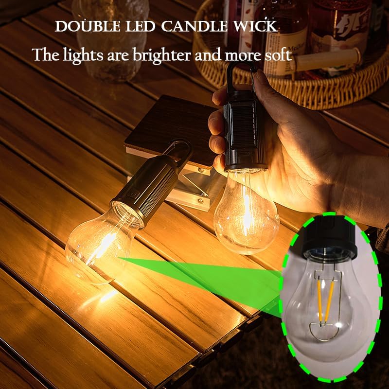 ソーラー LED キャンプライト Type-C 充電式吊り下 - Camping Solar Lantern のレビューと価格