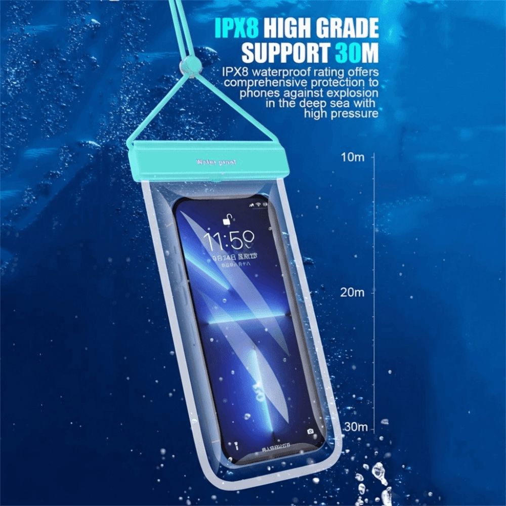 タッチスクリーン防水電話バッグソリッドカラーハンギングロープ - Dry Bag Waterproof のレビューと価格