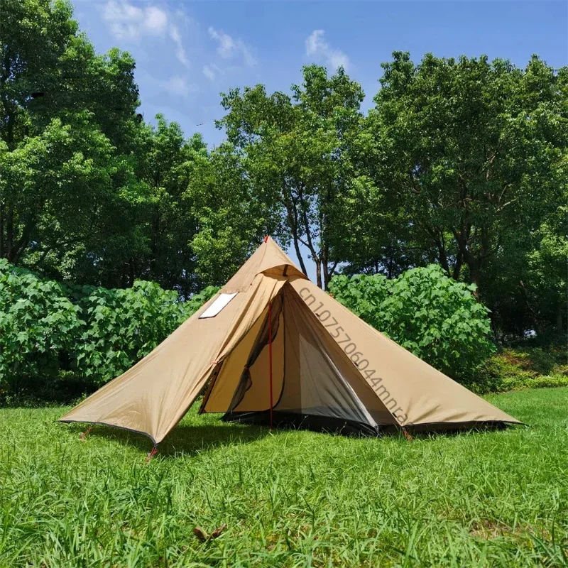 煙突付き四面キャンプテント、薪ストーブ用ピラミッド型ホットテ - Outdoor Camping On Youtube のレビューと価格