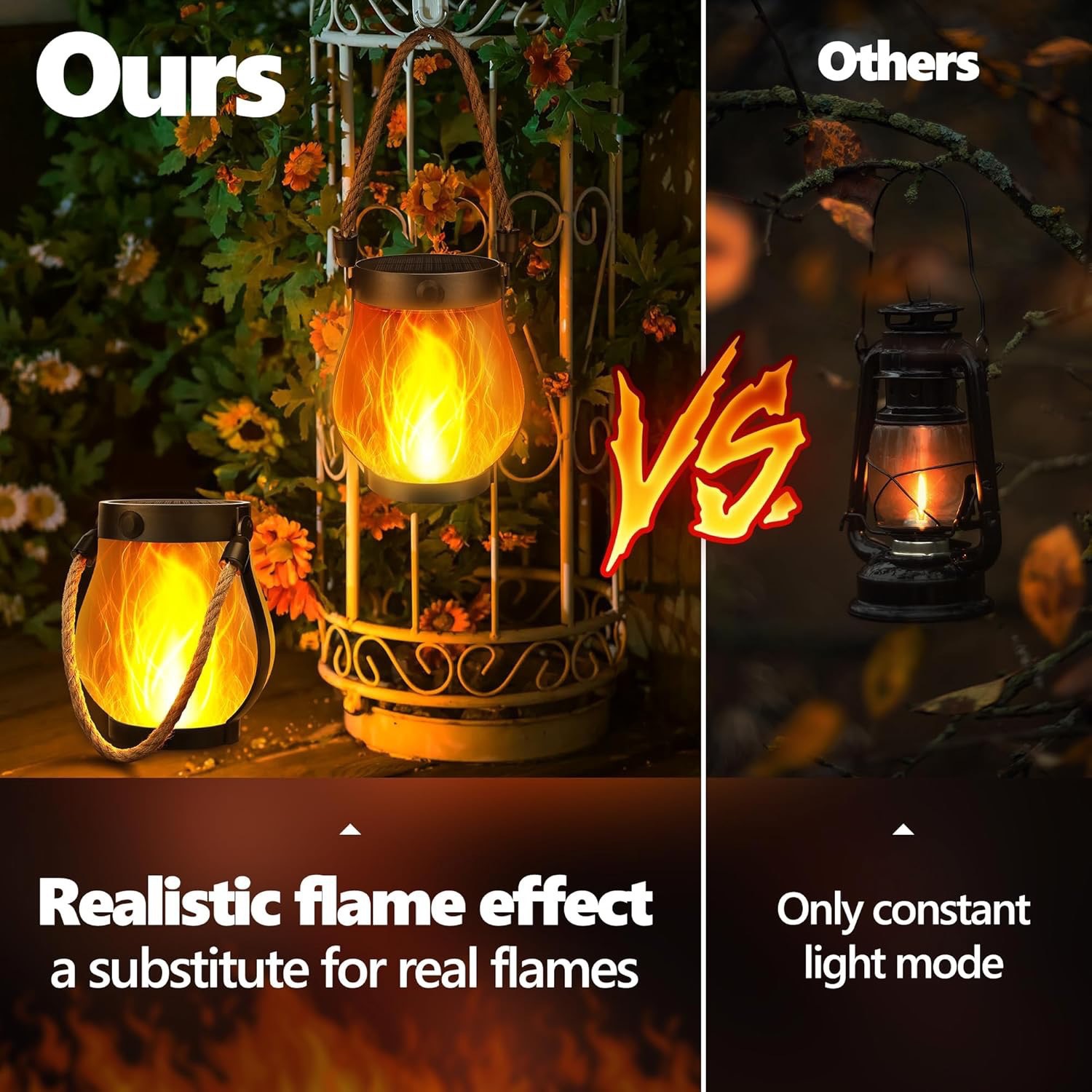 3D ゆらめくソーラーフレームロープランタン Type-C  - Camping Solar Lantern のレビューと価格