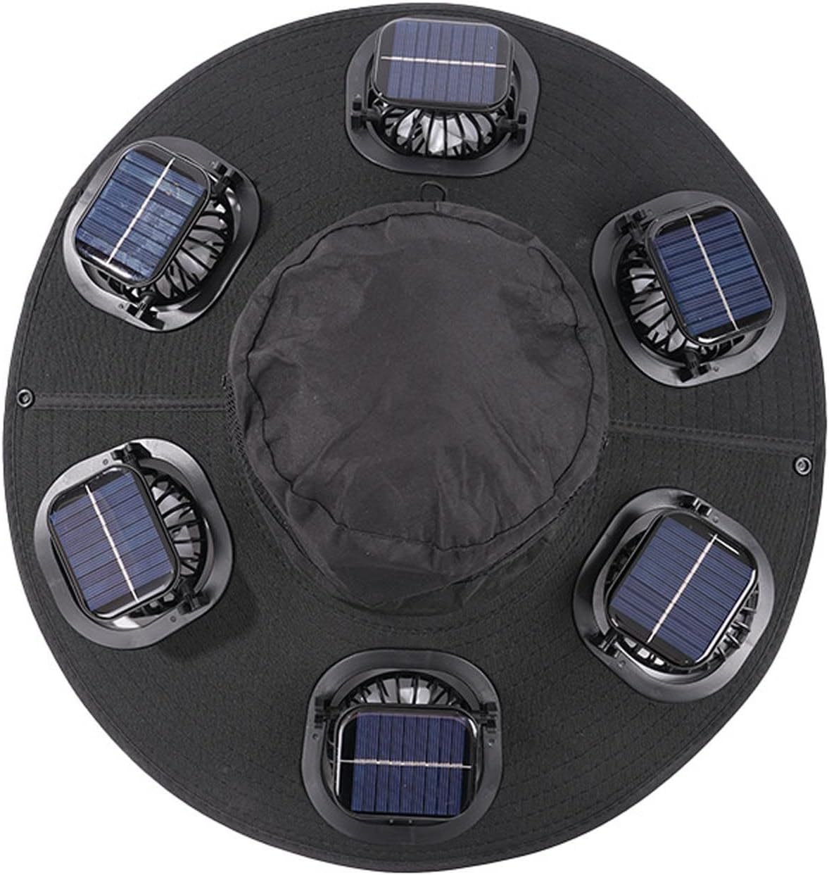 ホット6ファンソーラーファンハット通気性UVカットワイドブリ - Outdoor Camping Ventilator のレビューと価格
