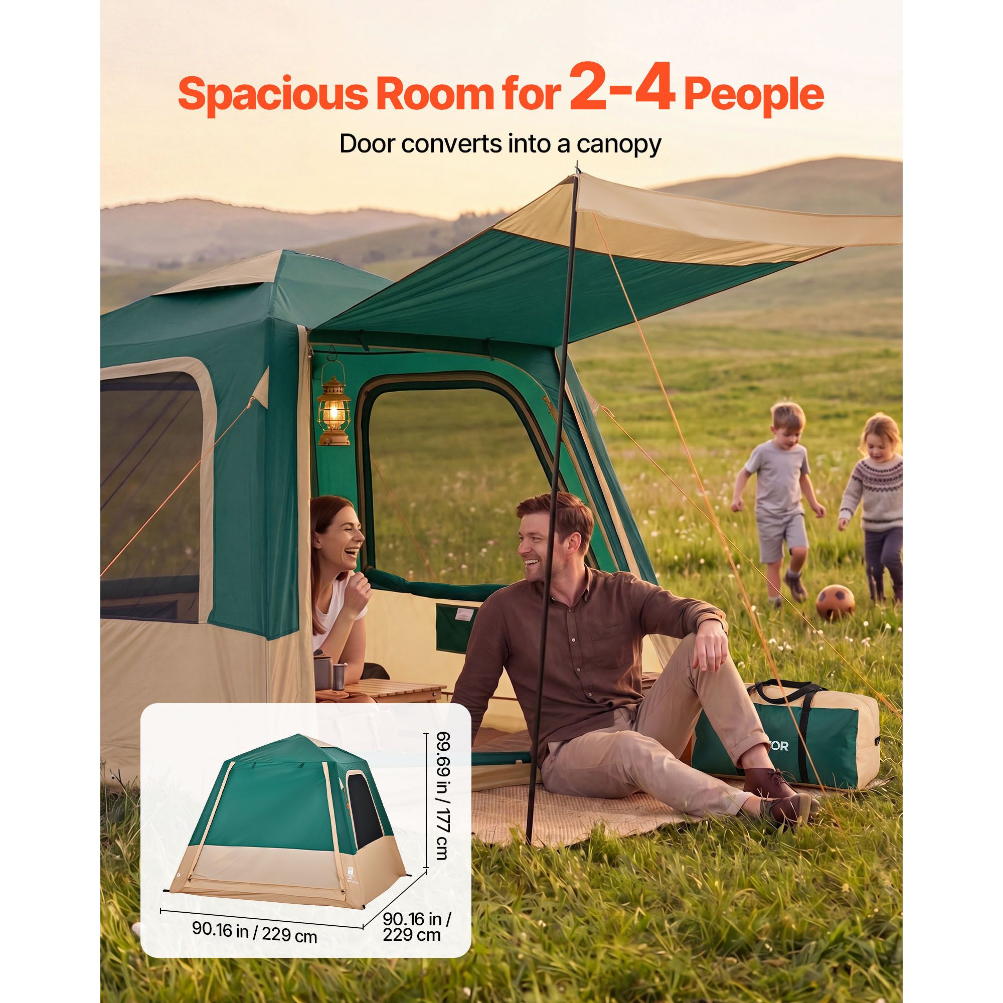 キャンプテント、4人用インフレータブルキャビンテント、充電式 - Outdoor Camping On Youtube のレビューと価格