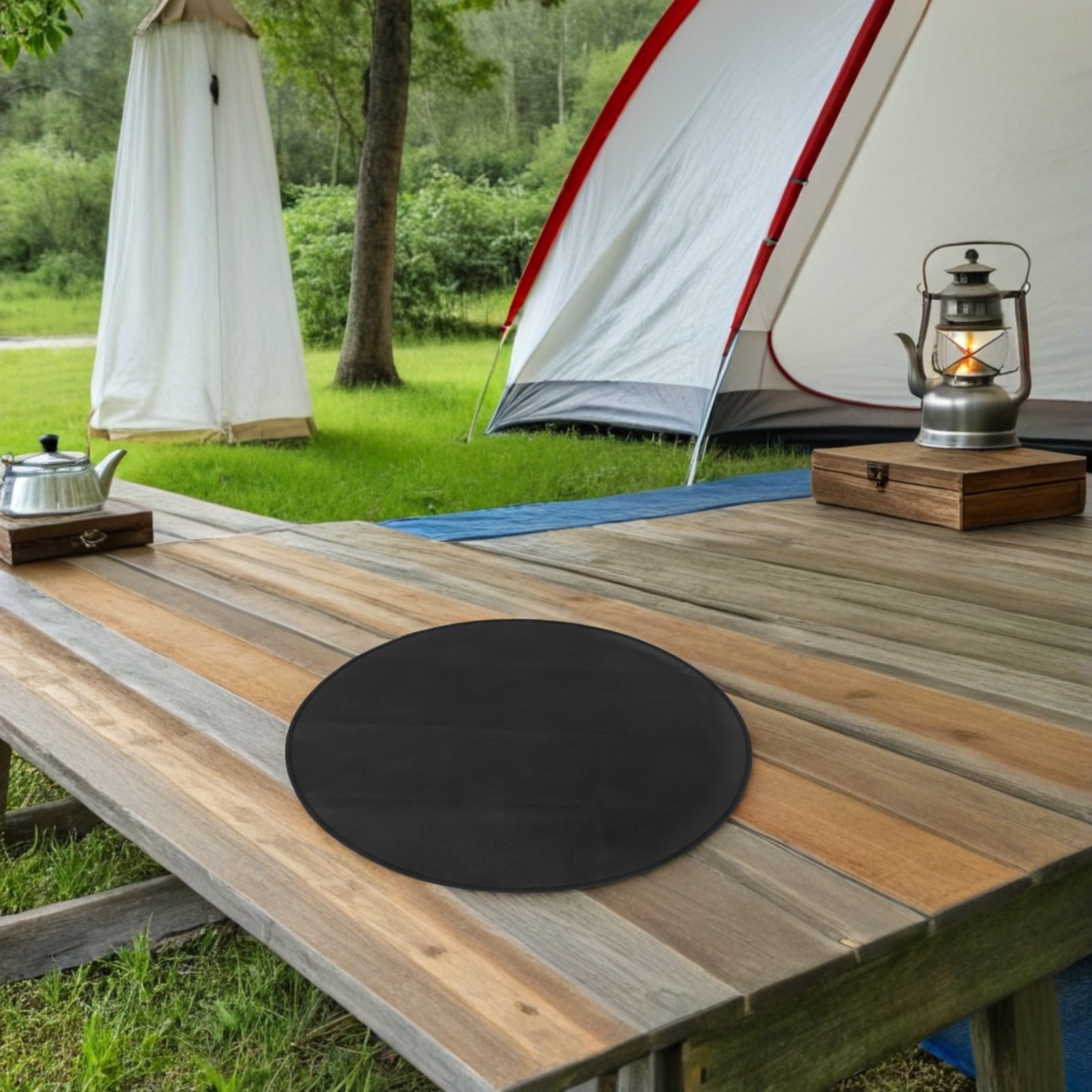 耐熱性・耐火性のある円形マット、屋外BBQファイヤーピットグ - Outdoor Camping Decke のレビューと価格