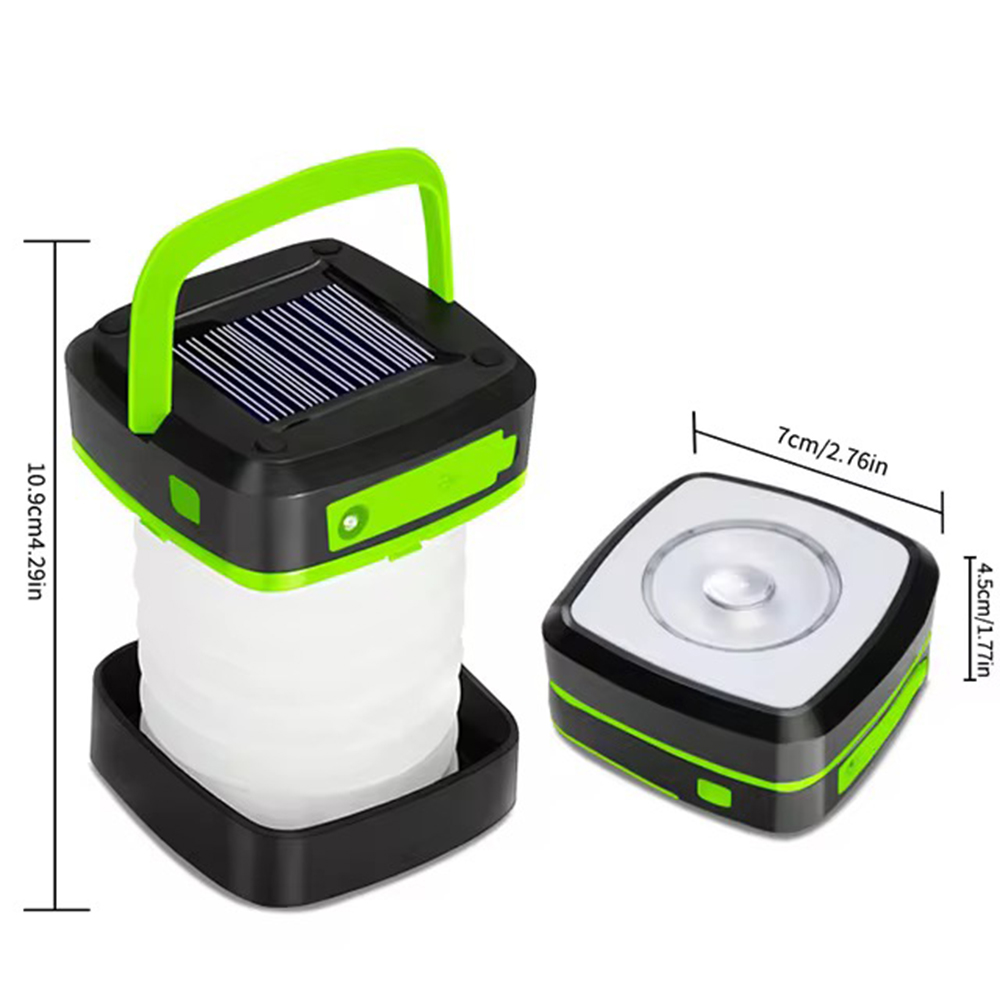 ブラック充電式ソーラーキャンプランタン - 3つの照明モード - Camping Solar Lantern のレビューと価格