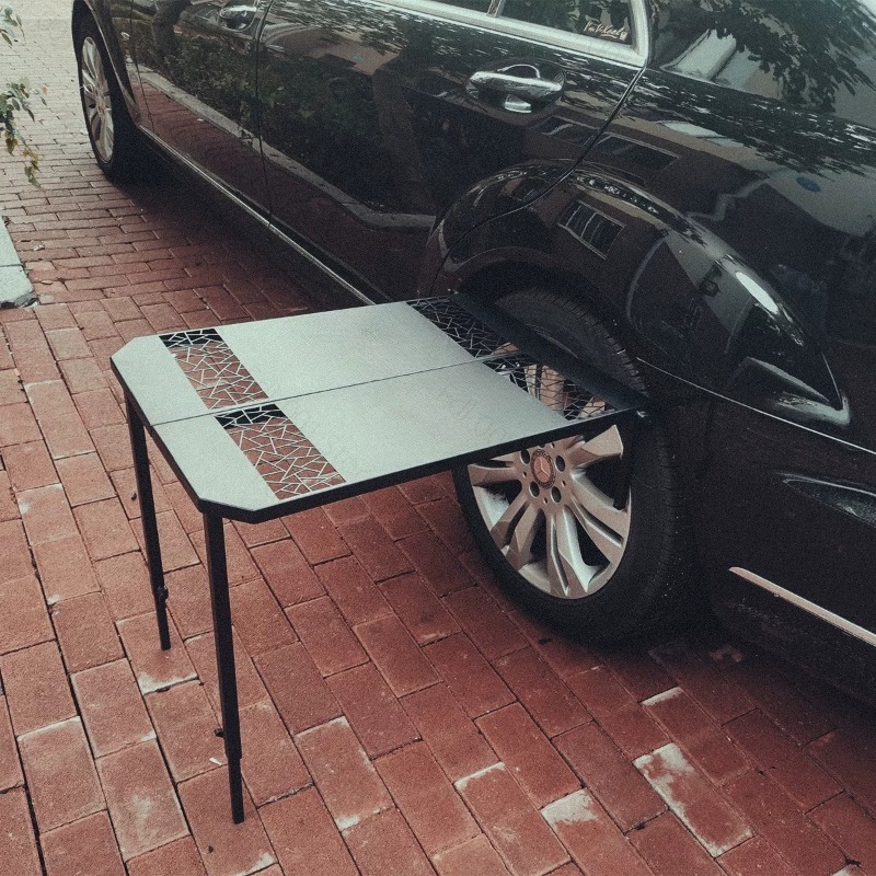 車中泊グリルタイヤメタル折りたたみ式ポータブル屋外バーベキュ - Outdoor Camping Folding Table のレビューと価格