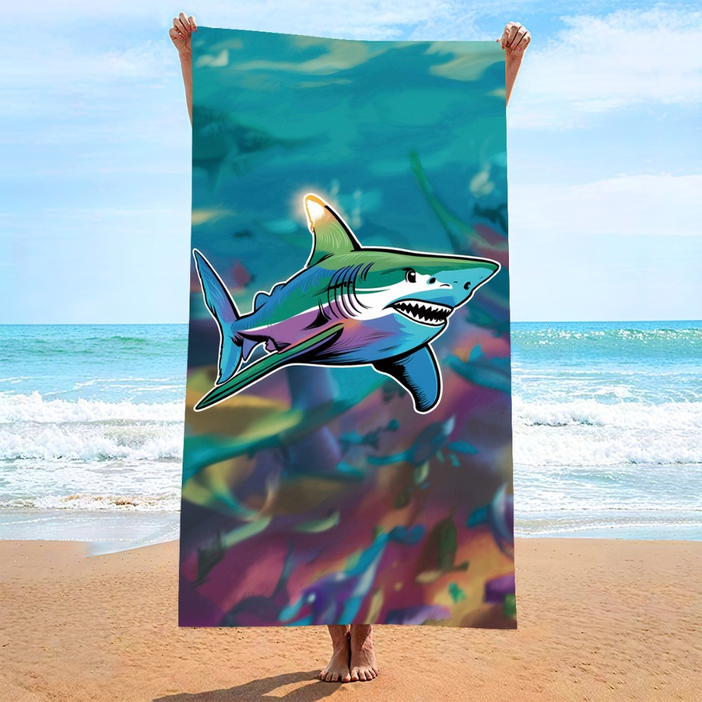 カラフルなウミガメビーチタオル 39x71インチ バスタオル - Camp Towel Microfiber のレビューと価格