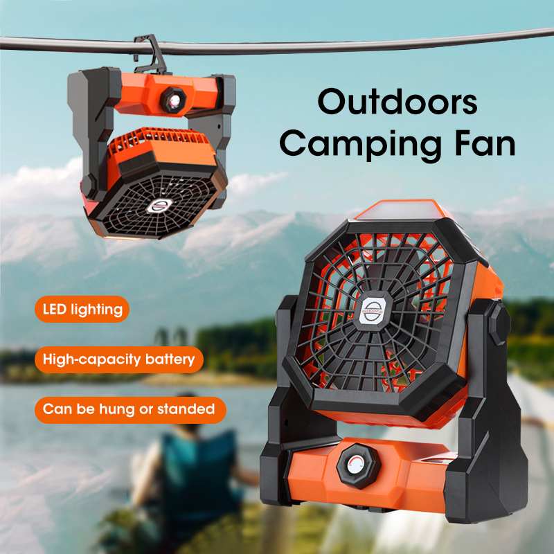 10000mAh キャンプファン LED ランタン付きポータ - Outdoor Camping Ventilator のレビューと価格