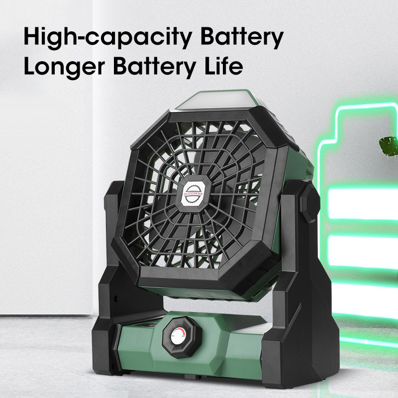 10000mAh キャンプファン LED ランタン付きポータ - Outdoor Camping Ventilator のレビューと価格
