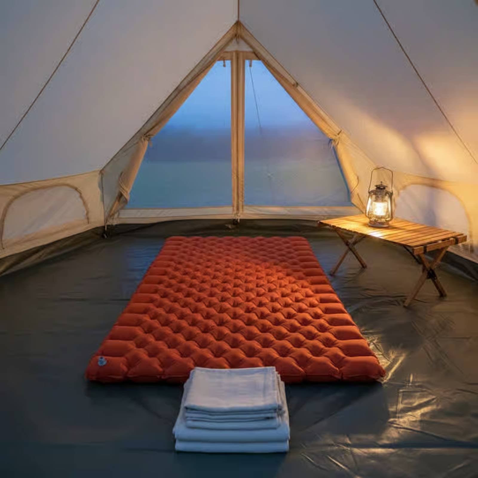 インフレータブルキャンプマットナイロン TPU インフレータ - Outdoor Camping Mattress のレビューと価格