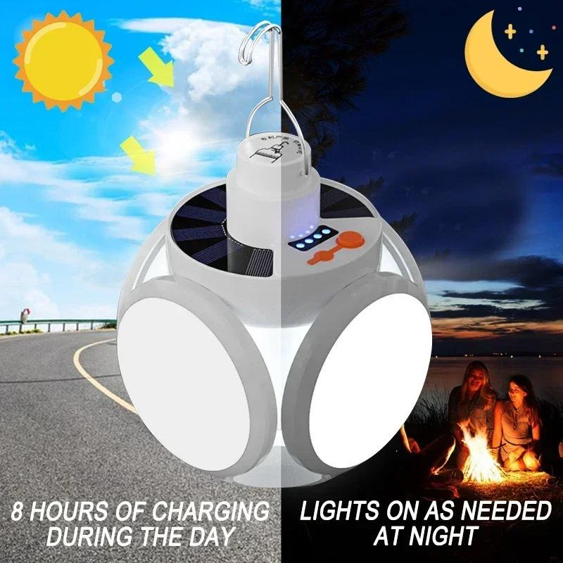 太陽エネルギー キャンプ ランプ 5 モード SOS 防水  - Camping Solar Lantern のレビューと価格