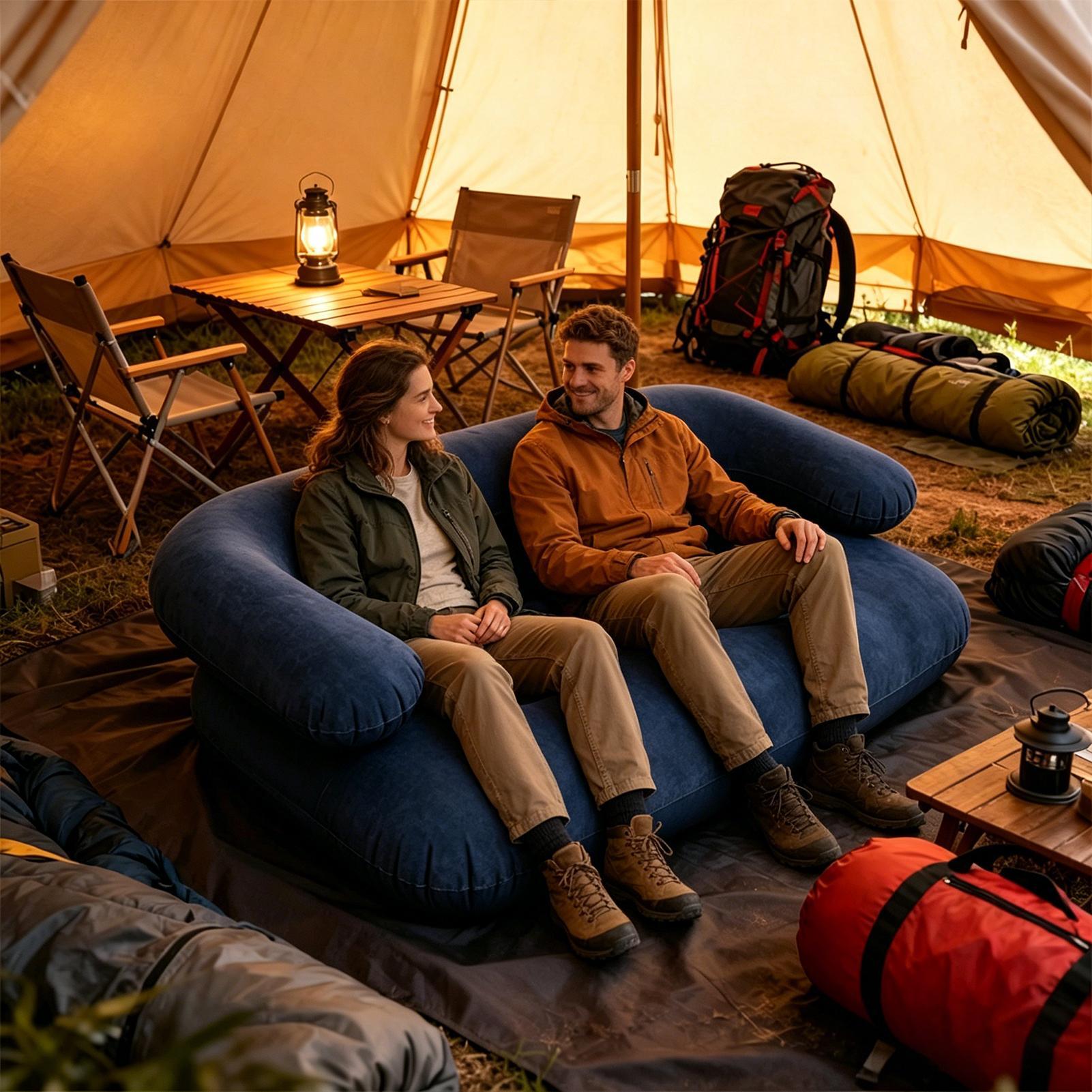 135X66X45cm フロッキング加工インフレータブルソフ - Outdoor Camping Decke のレビューと価格
