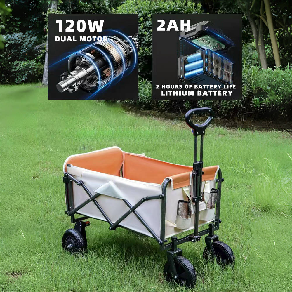 電動キャンプワゴンカート 折りたたみ式 2000mAh 電動 - Outdoor Camping Furniture のレビューと価格
