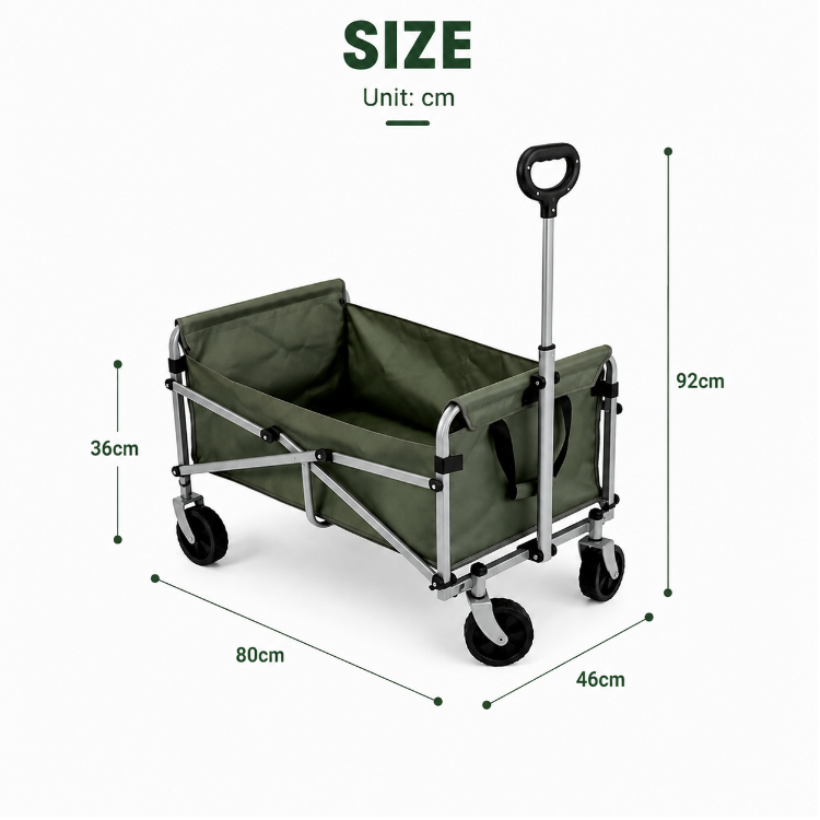 大容量折りたたみ式ワゴン ガーデンキャンプカート ポータブル - Outdoor Camping Furniture のレビューと価格