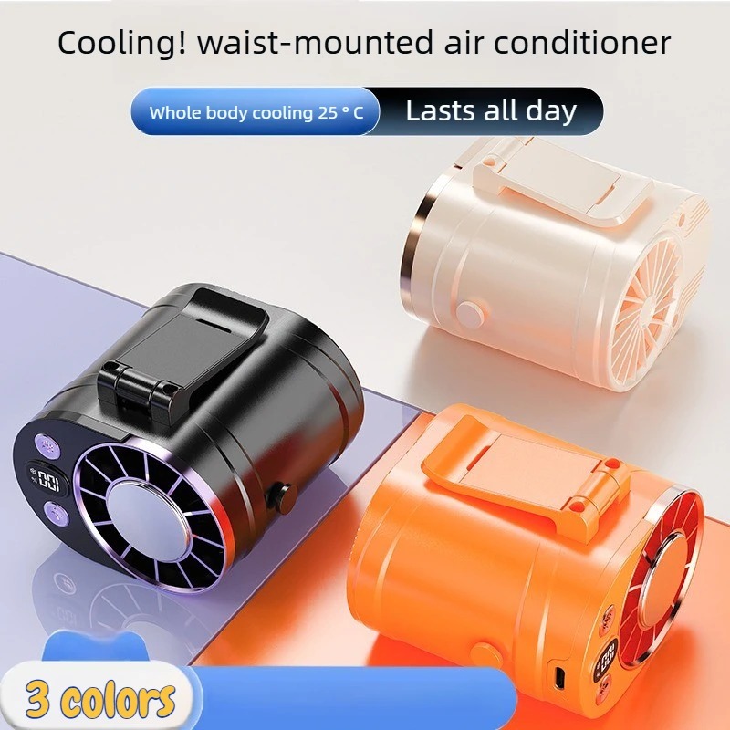 充電式ポータブルウエストファン、アイス冷却機能付き、3段階風 - Outdoor Camping Ventilator のレビューと価格