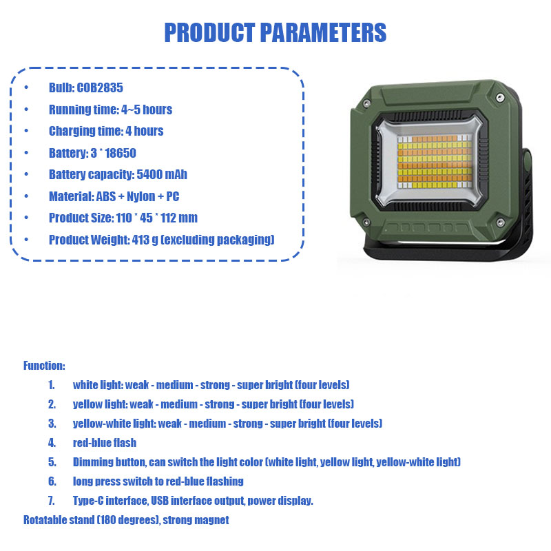 VOLODYMYR LED キャンプテントライト充電式サーチ - Outdoor Camping Tent Waterproof のレビューと価格