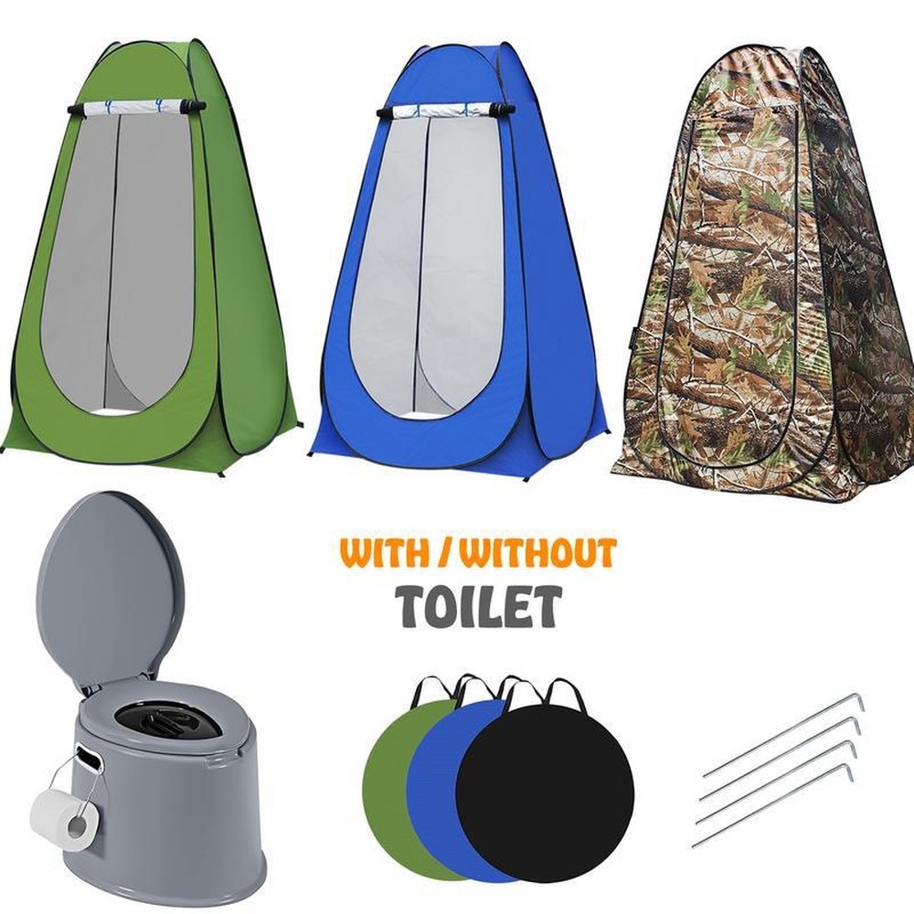 キャンプ用シャワー、ポータブル更衣室、トイレシェルター用屋外 - Outdoor Camping Toilet Tent のレビューと価格