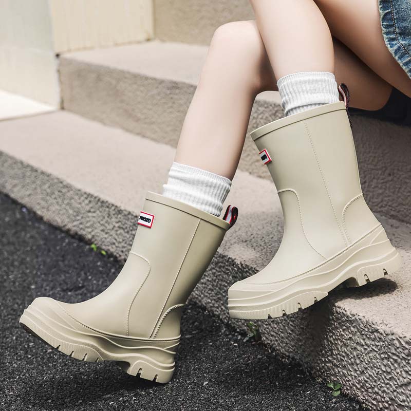 女性用ハイチューブレインブーツ厚底快適滑り止め耐摩耗性ブーツ - Outdoor Camping On Youtube のレビューと価格